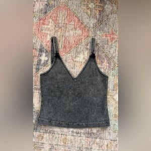 Black ribbed tank top